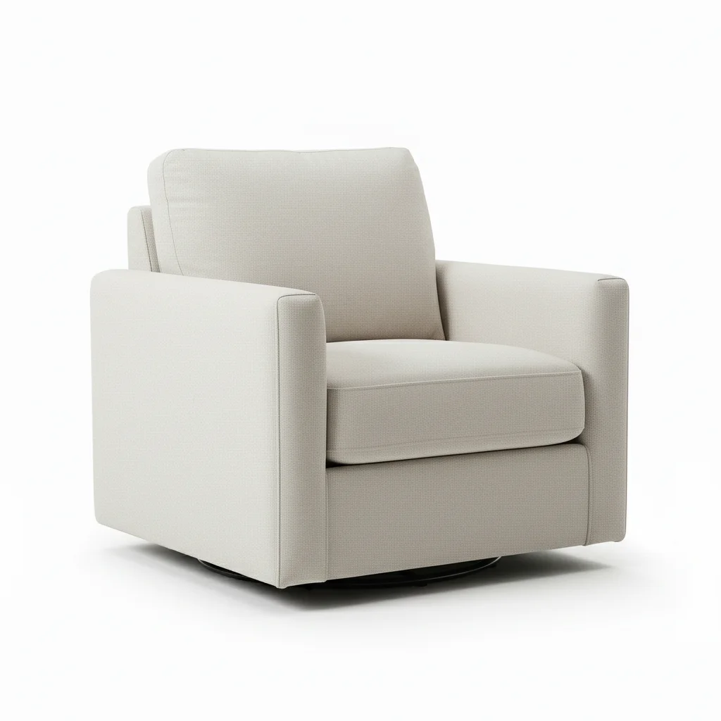 Dexvio Cozy Barrel Accent Chair, Modern Upholstered Swivel Living Room Chair