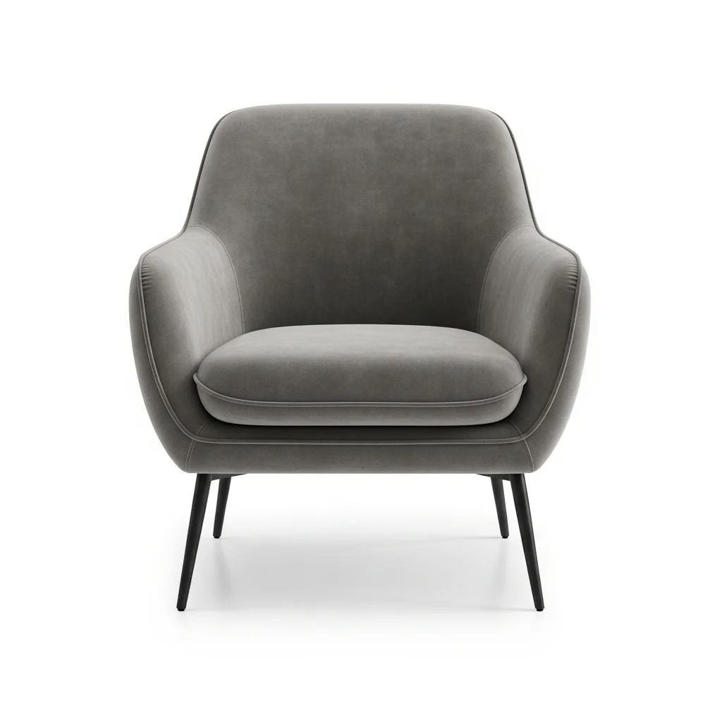 Lurvexa Contemporary Velvet Accent Chair | Plush Upholstered Living Room Chair - Image 3