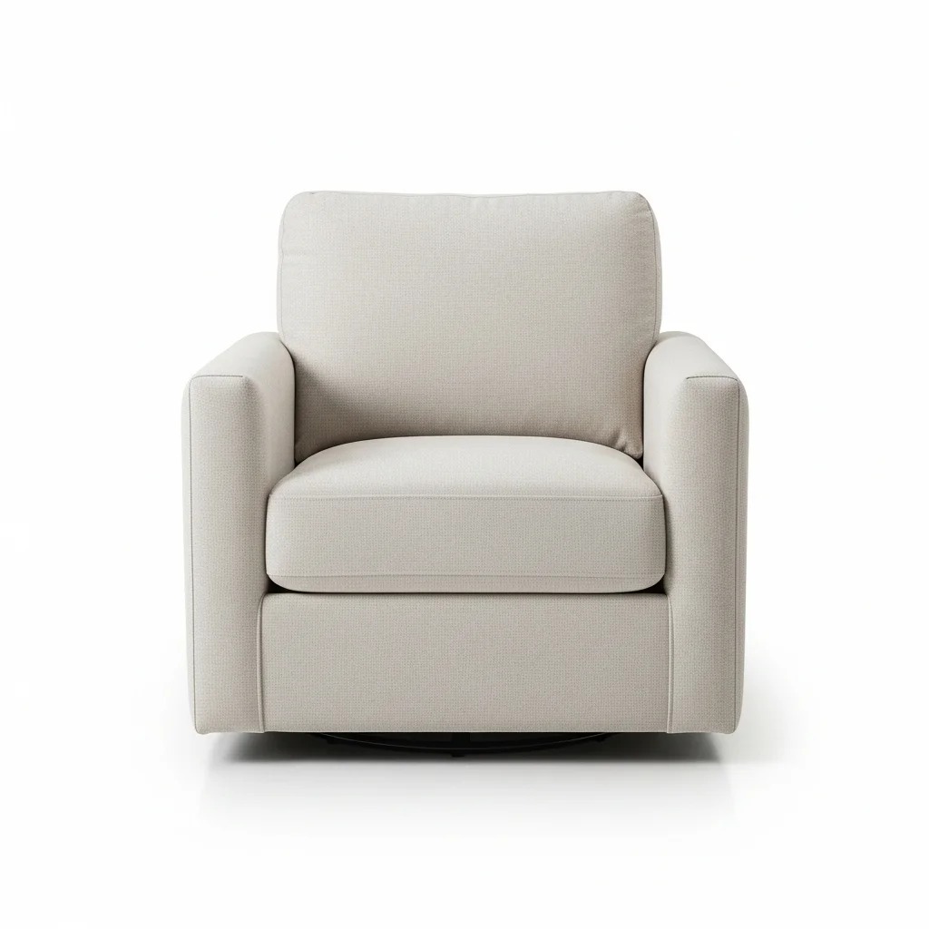 Dexvio Cozy Barrel Accent Chair, Modern Upholstered Swivel Living Room Chair - Image 3